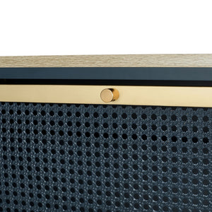 Modern Rattan 3 Door Shoe Rack Cabinet for Entryway