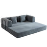 Convertible Sleeper Sofa Bed with Fixed Shape Frame and Cylindrical Pillow - Fabric