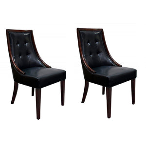 Clair - Tufted Dining Room Side Chair (Set of 2) - Dark Coffee / Black