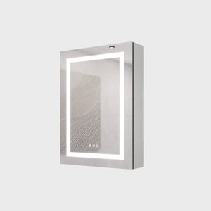 20 X 28" Bathroom Medicine Cabinet With Mirror Wall Mounted LED Bathroom Mirror Cabinet With Lights, Anti-Fog, Waterproof, Dimmable, 3000K~6000K, Single Door, Touch Swich, Storage Shelves - Silver