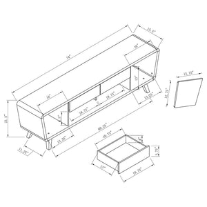 2 Door TV Console With Storage - Walnut