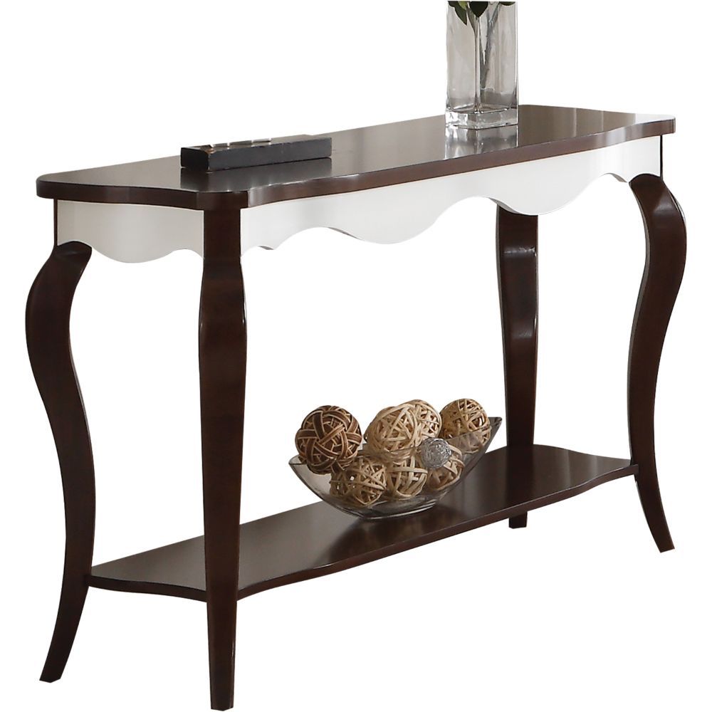 Mathias - Sofa Table - White & Walnut