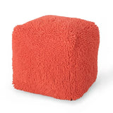Sunny Square PoufVersatile Ottoman or Floor Cushion - Coral