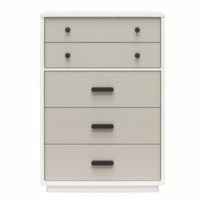 Valencia - 5 Drawer Dresser - White / Gray