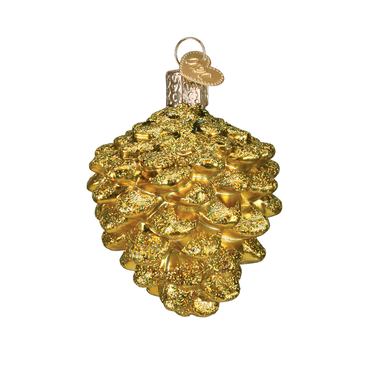 Small Gold Pine Cone Glass Ornament