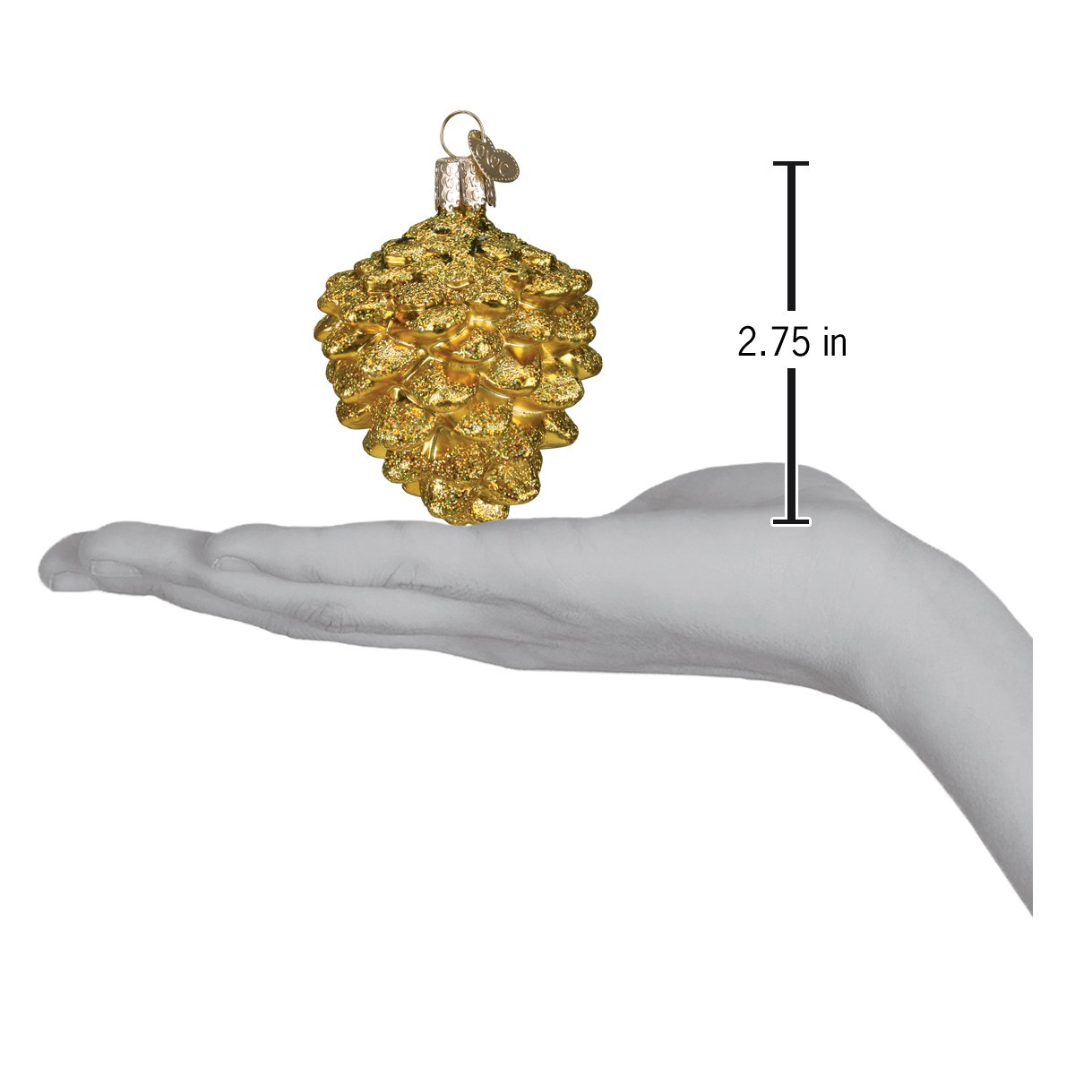 Small Gold Pine Cone Glass Ornament