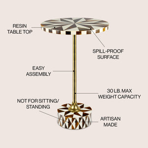 Calix Contemporary Minimalist Metal/Cork Round End Table