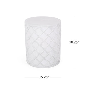 End Table, Outdoor - Antique White