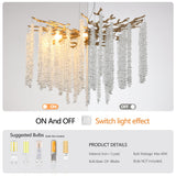 24-inch Modern Golden Pendant Light with Cascading Crystal Strands