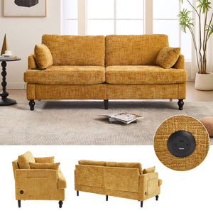 2 Seater Sofa With LED Light, USB Charging Port, And Storage Bag