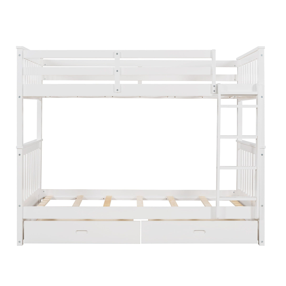 Bunk Bed With Ladders And 2 Storage Drawers