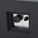 Modern 50,000 BTU Square MgO Fire Table with Propane Tank in Dark Grey