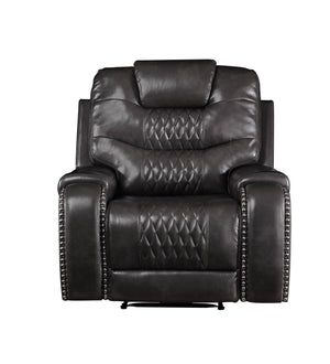 Braylon Magnetite Synthetic Leather Manual Recliner Chair - Brown