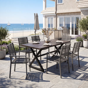 7-Piece Aluminum & Woven Rope Outdoor Patio Dining Set