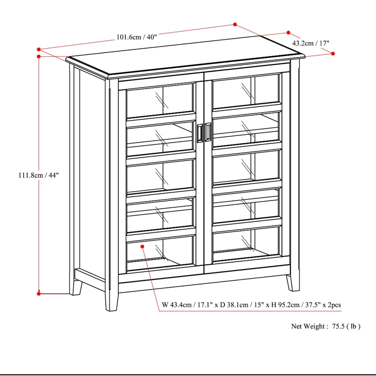 Burlington - Medium Storage Cabinet - Mahogany Brown