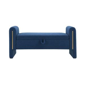 Modern Teddy Upholstered Large Bed End Bench With Arms And Storage