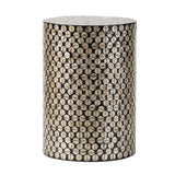 D14x20" Cylindrical Garden Capiz Stool Black/Gold