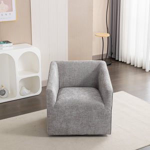 Nice Modern Upholstered Barrel Armchair, 360° Swivel