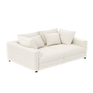 4 Seat Sofa, Modern Comfy Upholstered Sofa Cloud Couch, Deep Seat Couches With Soft Pillows
