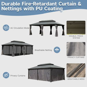 14' x 20' Hardtop Gazebo Outdoor Metal Gazebo Canopy