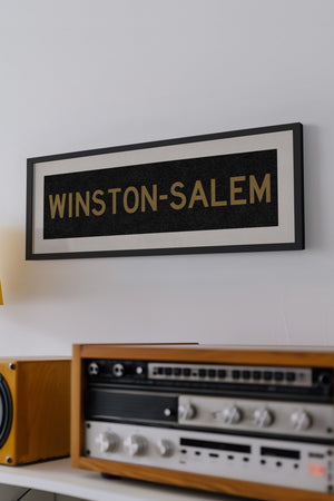 Framed Winston Salem Black & Gold Bus Scroll