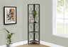 4-Tier Corner Bookshelf with Marble Look and Metal Frame