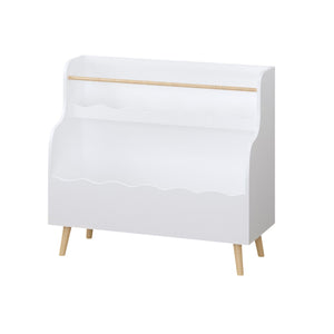Kids Bookcase, Children Book Organizer Toy Storage Cabinet - White