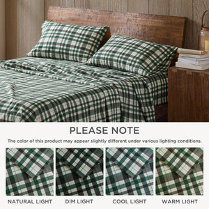 4 Pieces Queen 100% Cotton Flannel Printed Sheet Set Finton