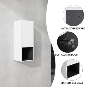 12" Bathroom Side Cabinet with Soft Close Doors