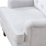 Chenille Tufted Upholstered Rolled Back Accent Chair