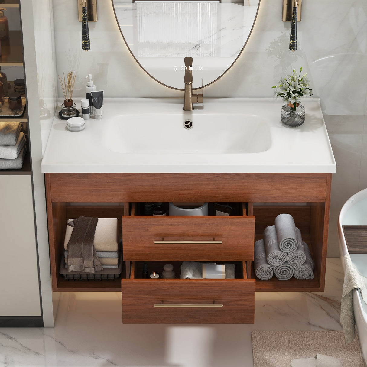 35.4" Mid-century Modern Single Bathroom Vanity