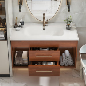 35.4" Mid-century Modern Single Bathroom Vanity