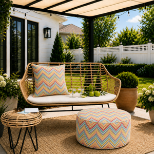 Outdoor Inflatable Ottoman 21"x21"x9"