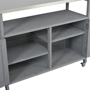 Foldable Outdoor Kitchen Island Patio Mobile Kitchen Cart