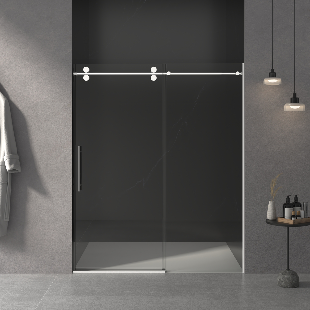 56"-60"W x 76"H Frameless Shower Door