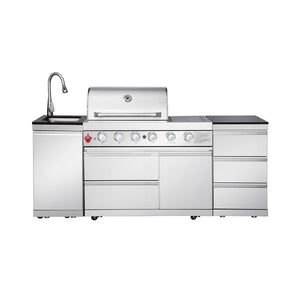 Outdoor Kitchen Island 83.3 Inch 4+1 Burner Propane Gas BBQ Grill