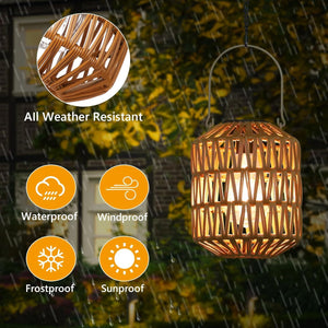 2 Pack Solar Lanterns Outdoor Waterproof