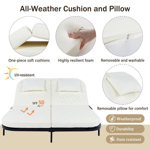 TREXM Outdoor Daybed with Adjustable Backrest