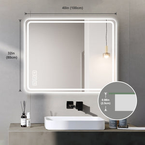 40x32 Inch LED Bathroom Mirror Vanity Mirrors