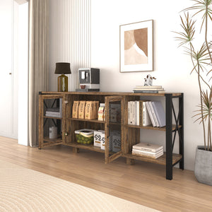Industrial 80 Inch TV Stand for Living Room & Bedroom