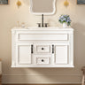 36 Inch Wall Mounted Bathroom Cabinet with Ceramic Sink and Drawers