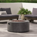 Wellington Round Iron Fire Pit with 40,000 BTU Output in Stone Gray