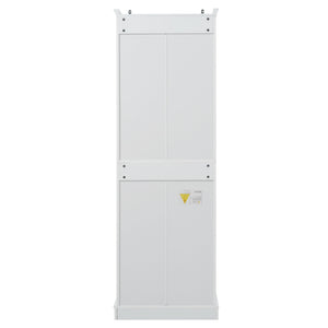 Freestanding Bathroom Vanity, Elegant Design With 4 Doors & 1 Drawer, Adjustable Shelves, Damping Hinges - White