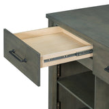 TREXM Extendable Kitchen Island with Storage