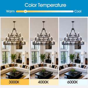 39.37 Inch 3-Tiers Wagon Wheel Chandelier