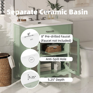 Modern Bathroom Vanity With Tempered Glass Doors