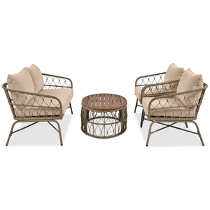 GO Bohemia-Inspired 4-Person Outdoor Seating Group with Removable Cushions