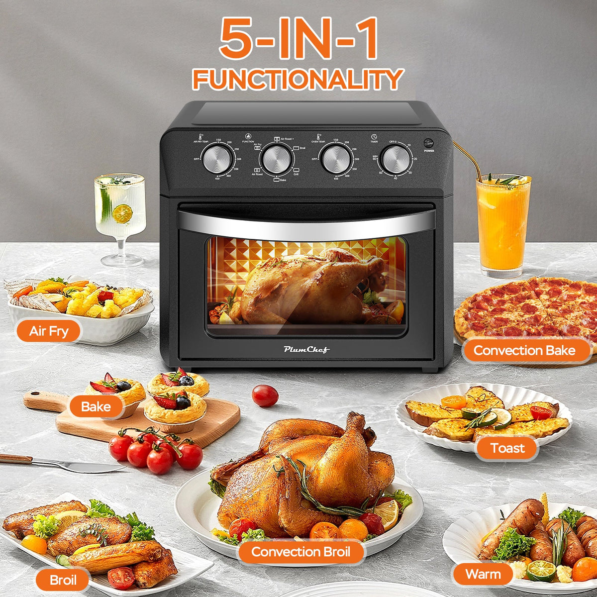 Plum Chef 6-in-1 Air Fryer Oven 27.5QT