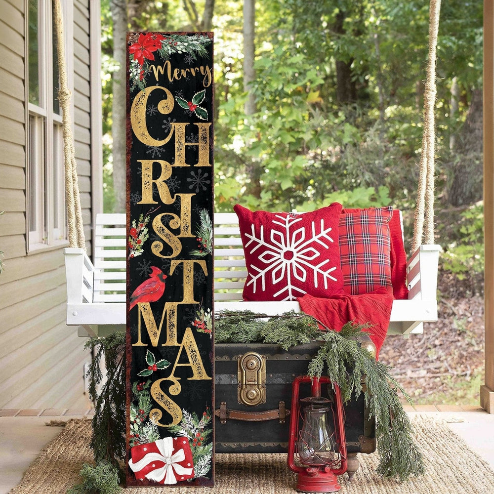 48in Christmas Porch Sign - Front Porch Christmas Welcome Sign with Vintage Christmas Decoration, Modern Farmhouse Entryway Porch Decor - Tuesday Morning - Wall Signs