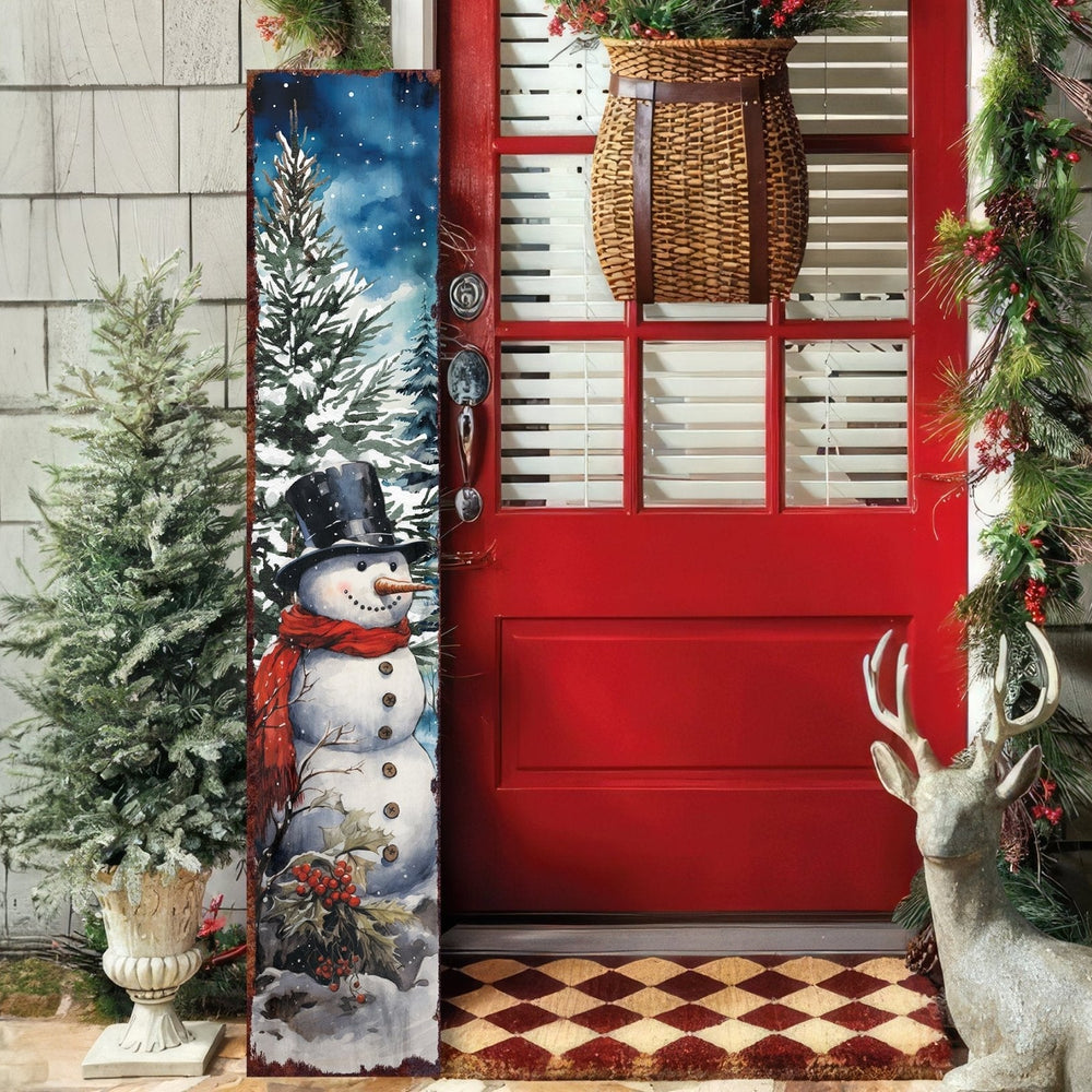 48in Vintage Snowman Christmas Porch Sign - Tuesday Morning - Wall Signs